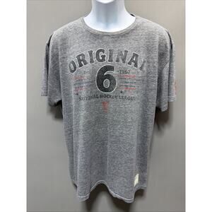 Vintage NHL Hockey Original Six Retro Sport T-shirt Men’s XXL Gray Short Sleeve